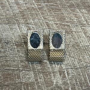 vintage swank gold tone mesh cufflinks